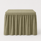 Skirted Game Tablecloth, Olive Mini Gingham