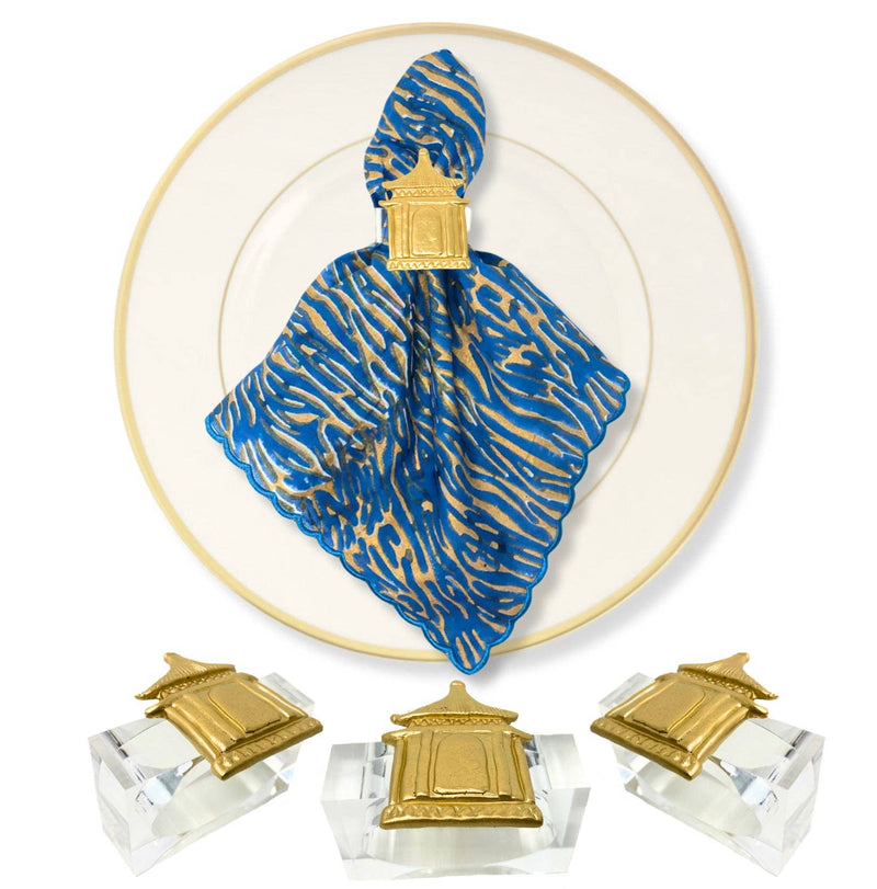 Pagoda Napkin Rings, S/4