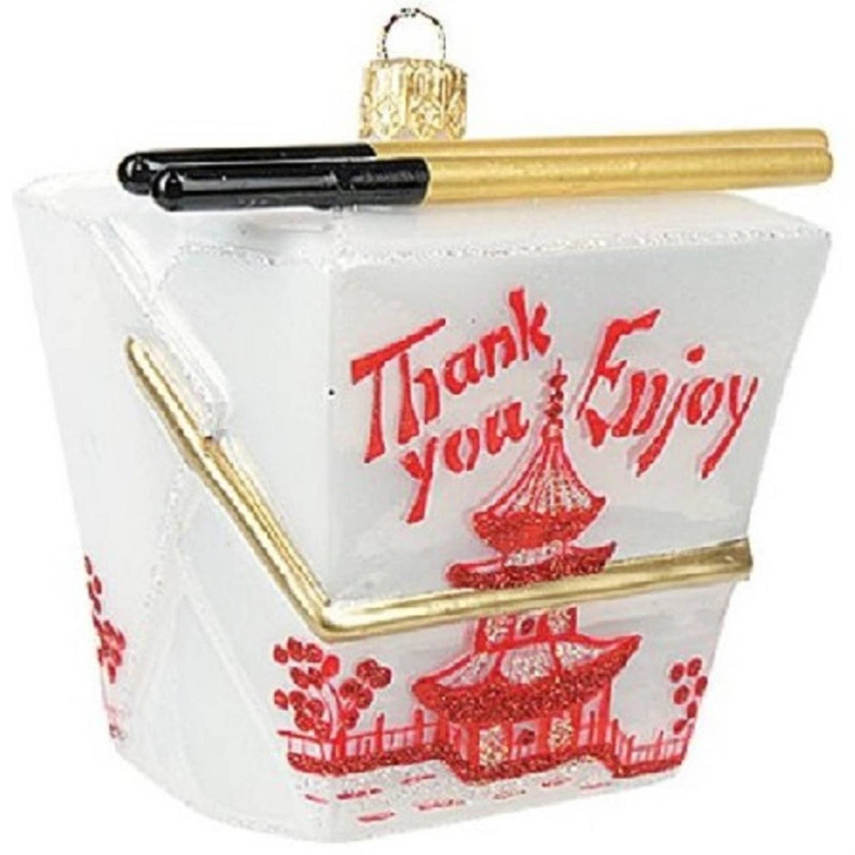 Chinese Take Out Glass Ornament