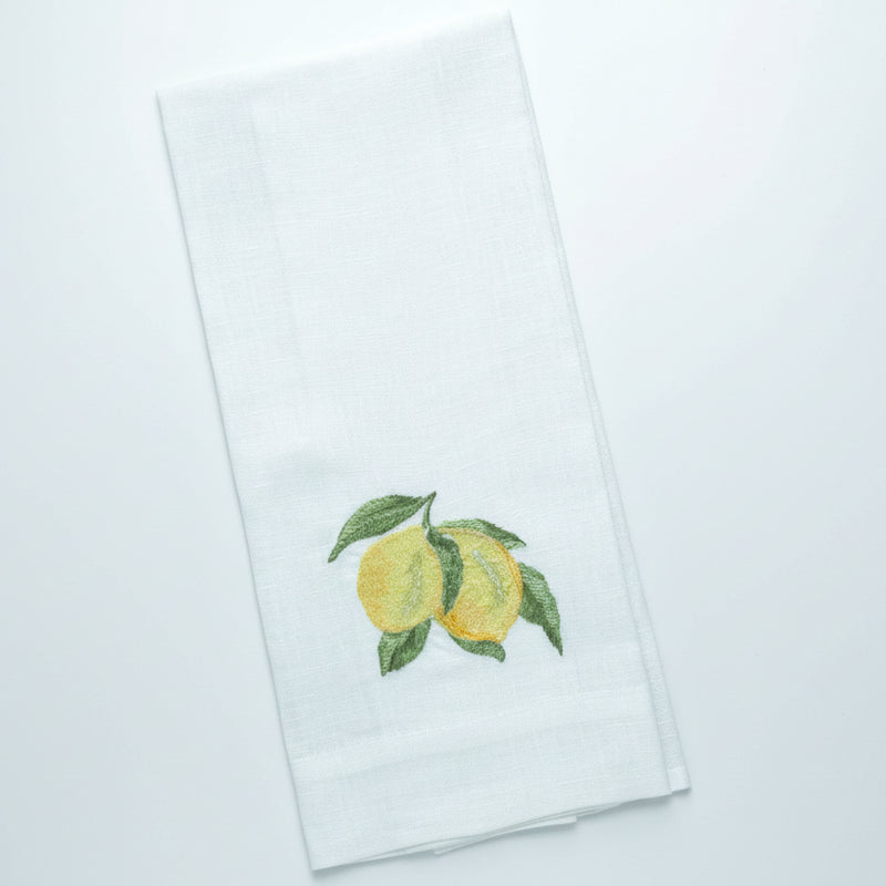 Lemon Branch Linen Towel