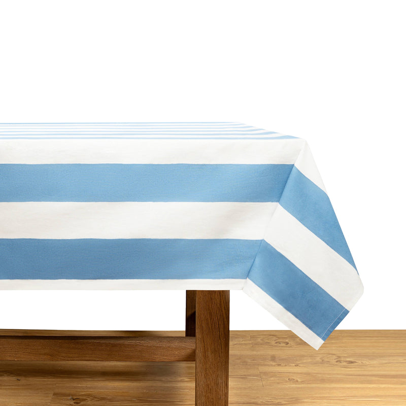 St. Tropez 59" x 86" Blue Stripes French Tablecloth