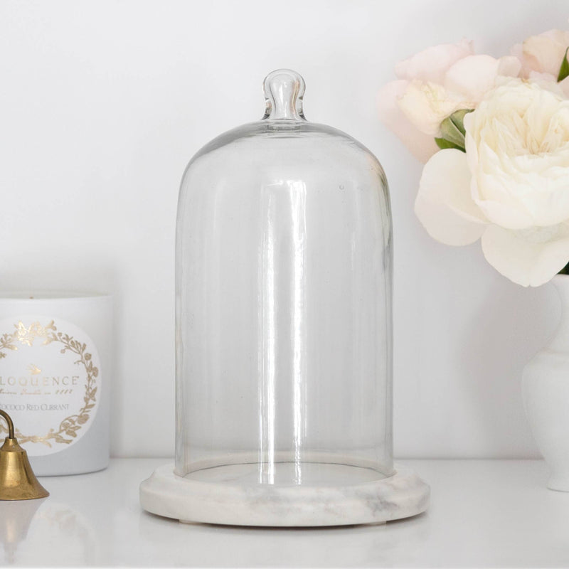 Glass Cloche with Marble Base