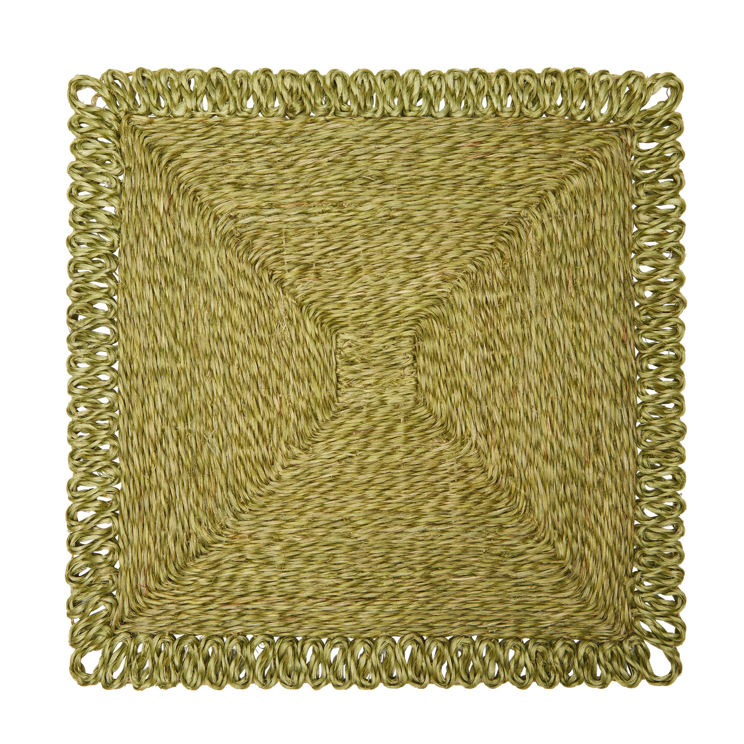 Square Abaca Placemat, Green