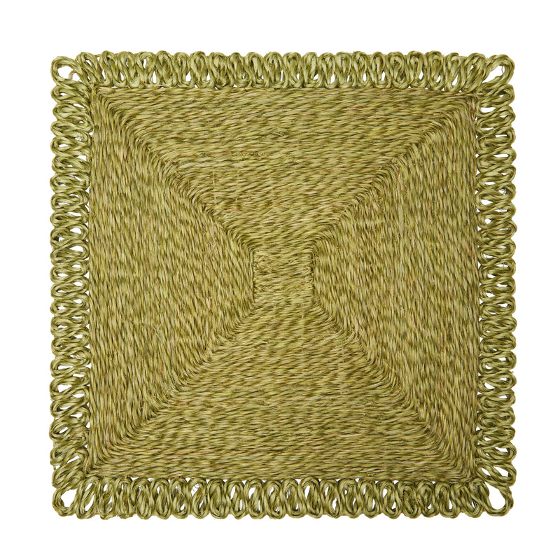 Square Abaca Placemat, Green