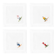 Skiers Cocktail Napkins | Mixed Set of 4
