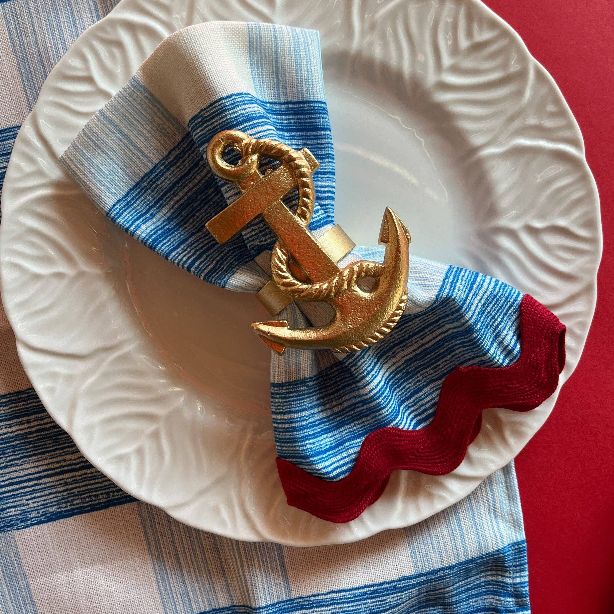 Gilt Metal Anchor Napkin Ring