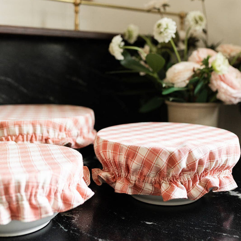 Blush Reversible Basket Liner & Bowl Cover