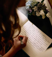 Hydrangea Embroidered Guest Book