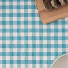 Coated Aquatic Gingham 55x98" Tablecloth