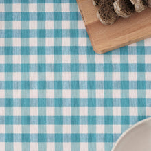 Coated Aquatic Gingham 55x98" Tablecloth