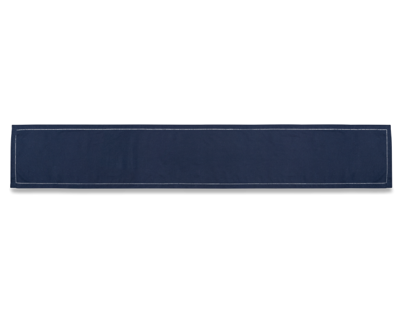 Heirloom 16x96" Linen Runner, Navy