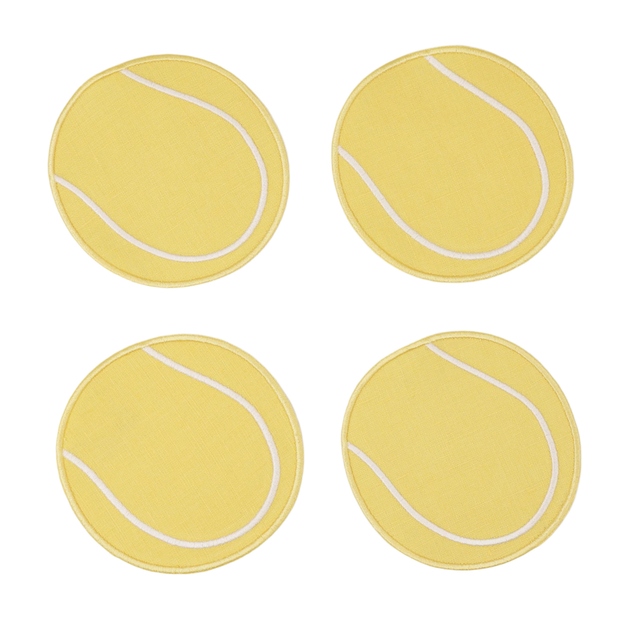 Tennis Ball Cocktail Napkins, Set of 4