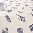Navy Seashell 60x95", Coated Tablecloth