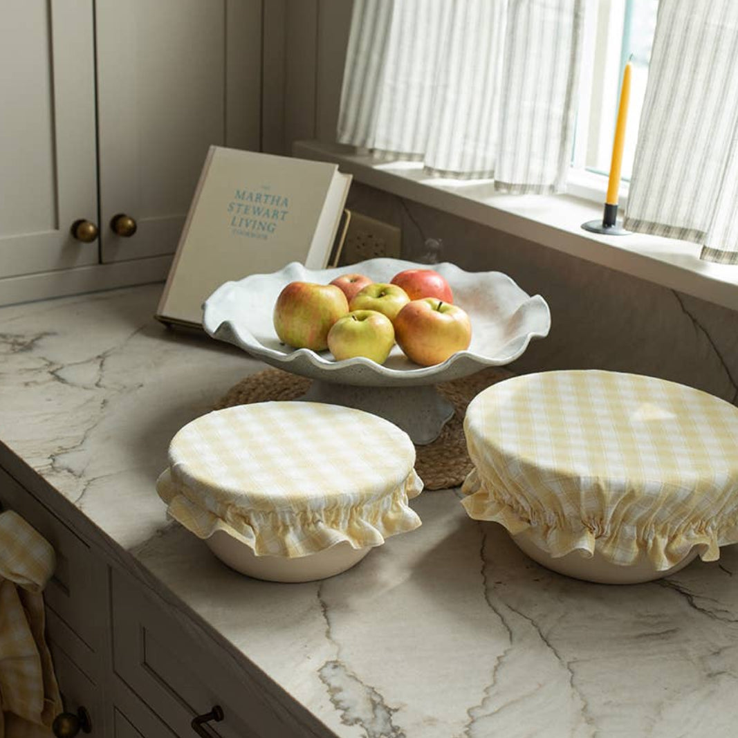 Yellow Reversible Basket Liner & Bowl Cover