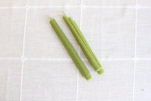 Celery Beeswax Candles, Pair