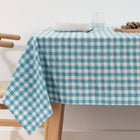 Coated Aquatic Gingham 55x98" Tablecloth