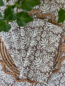 Set of 4 Gathered Garden Napkins, Saddle Brown