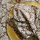 Set of 4 Gathered Garden Napkins, Saddle Brown