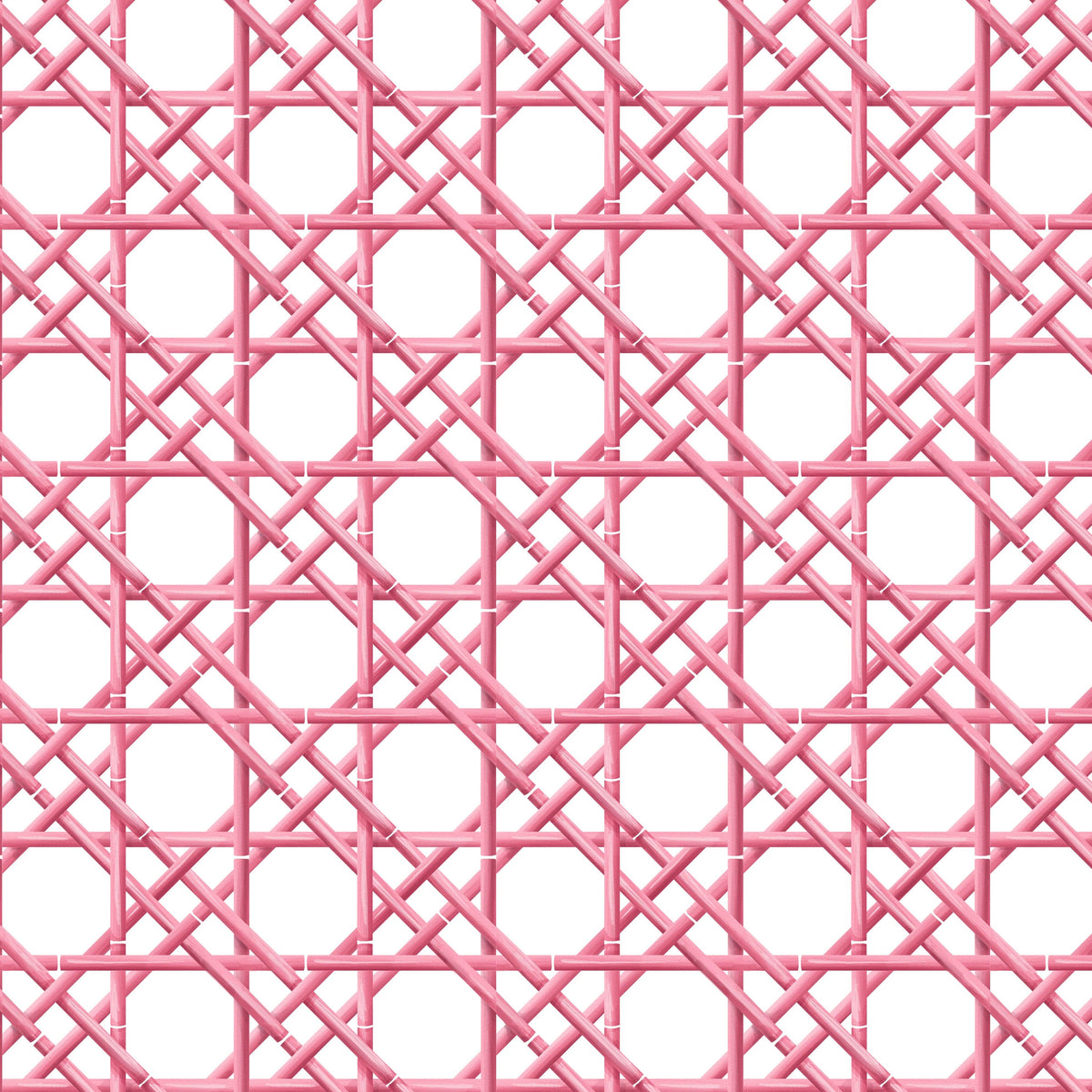Pink Cane 53x53" Square Scalloped Edge