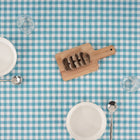 Coated Aquatic Gingham 55x98" Tablecloth