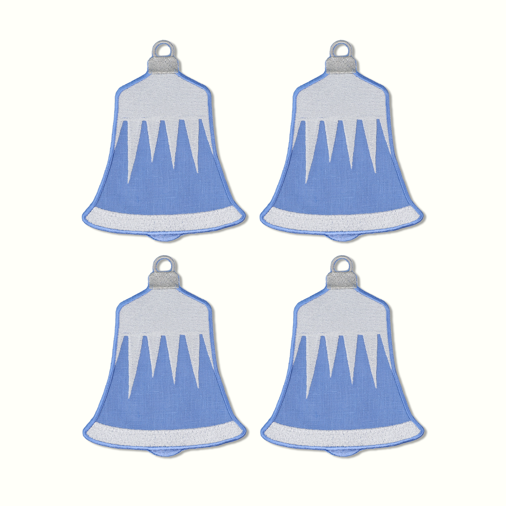 Vintage Bell Ornament Linen Cocktail Napkins