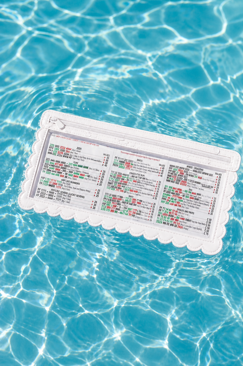 Set of 4 White Mahj Cabana Card Holder, Standard Card