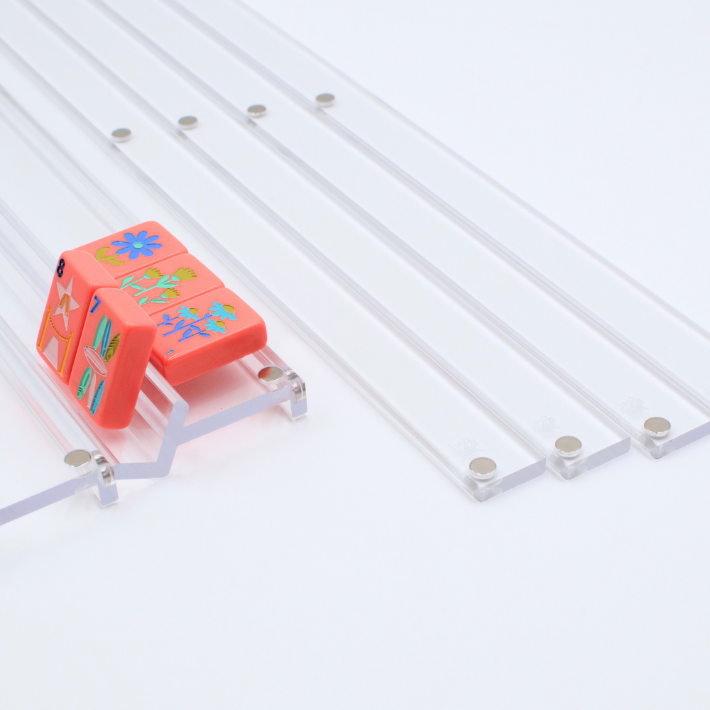 Classic Acrylic Mahjong Racks & Magnetic Pushers