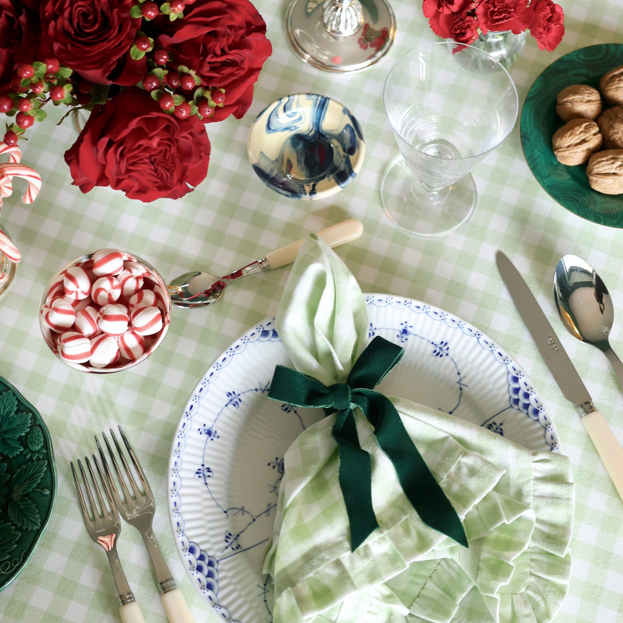 Green Gingham 80x120" Tablecloth