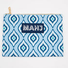 Mahj Card & Accessory Bag, IKAT Blue