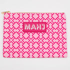 Mahj Card & Accessory Bag, Geometric Pink