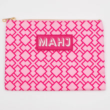 Mahj Card & Accessory Bag, Geometric Pink