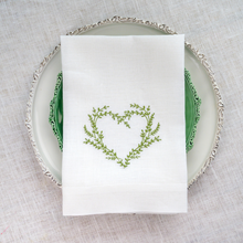 Vineyard Heart Linen Napkins, Set of 4