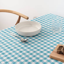 Coated Aquatic Gingham 55x55" Tablecloth
