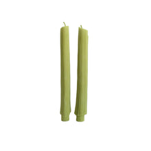 Celery Beeswax Candles, Pair