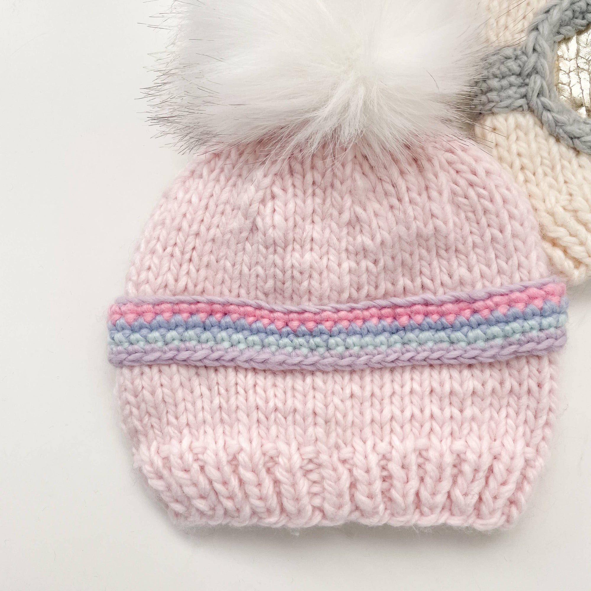Snow Goggle Pink Hand Knit Hat