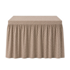 Skirted Mahjong Game Tablecloth, Brown Gingham