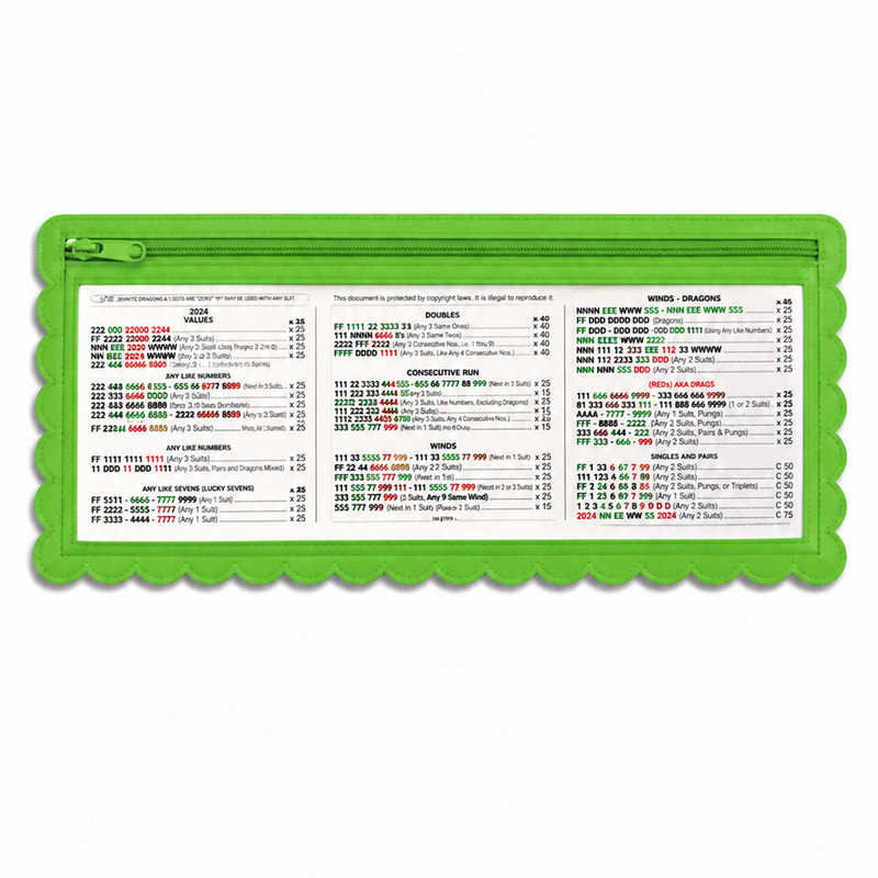 Set of 4 Green Mahj Cabana Card Holder, Standard Card