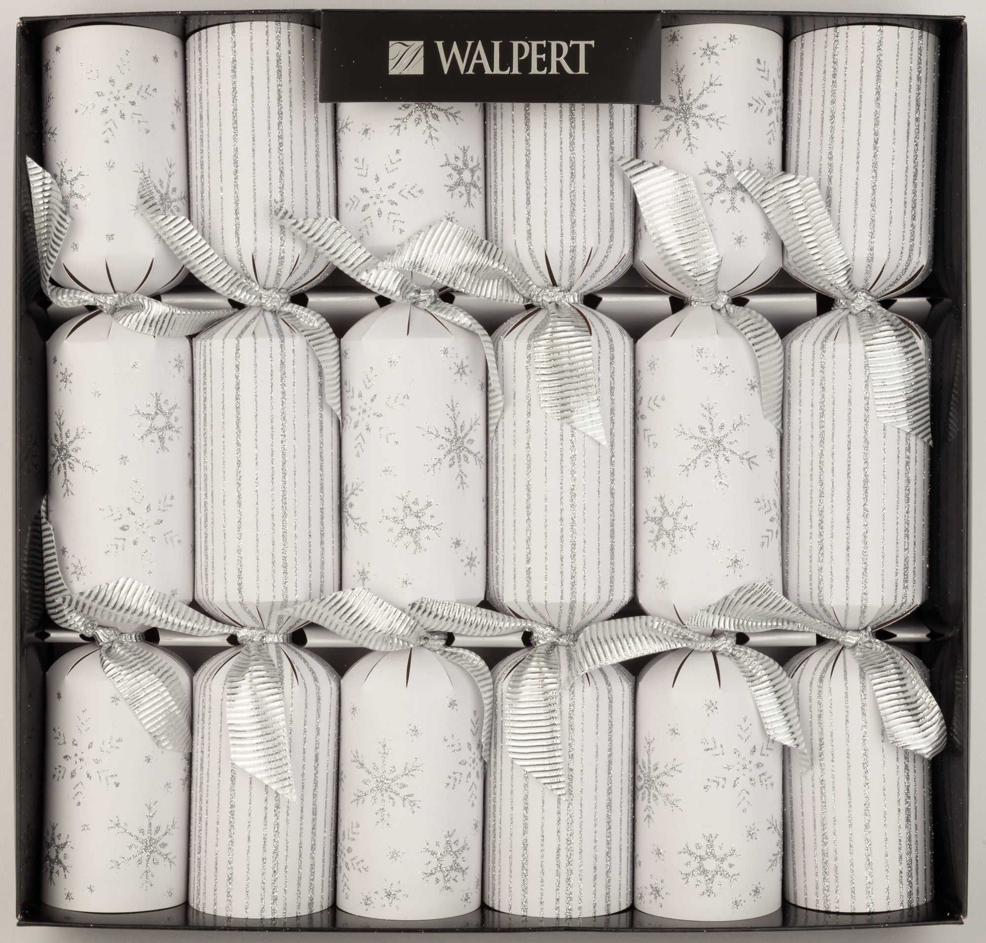 Silver Snowflakes Crackers, Set of 6