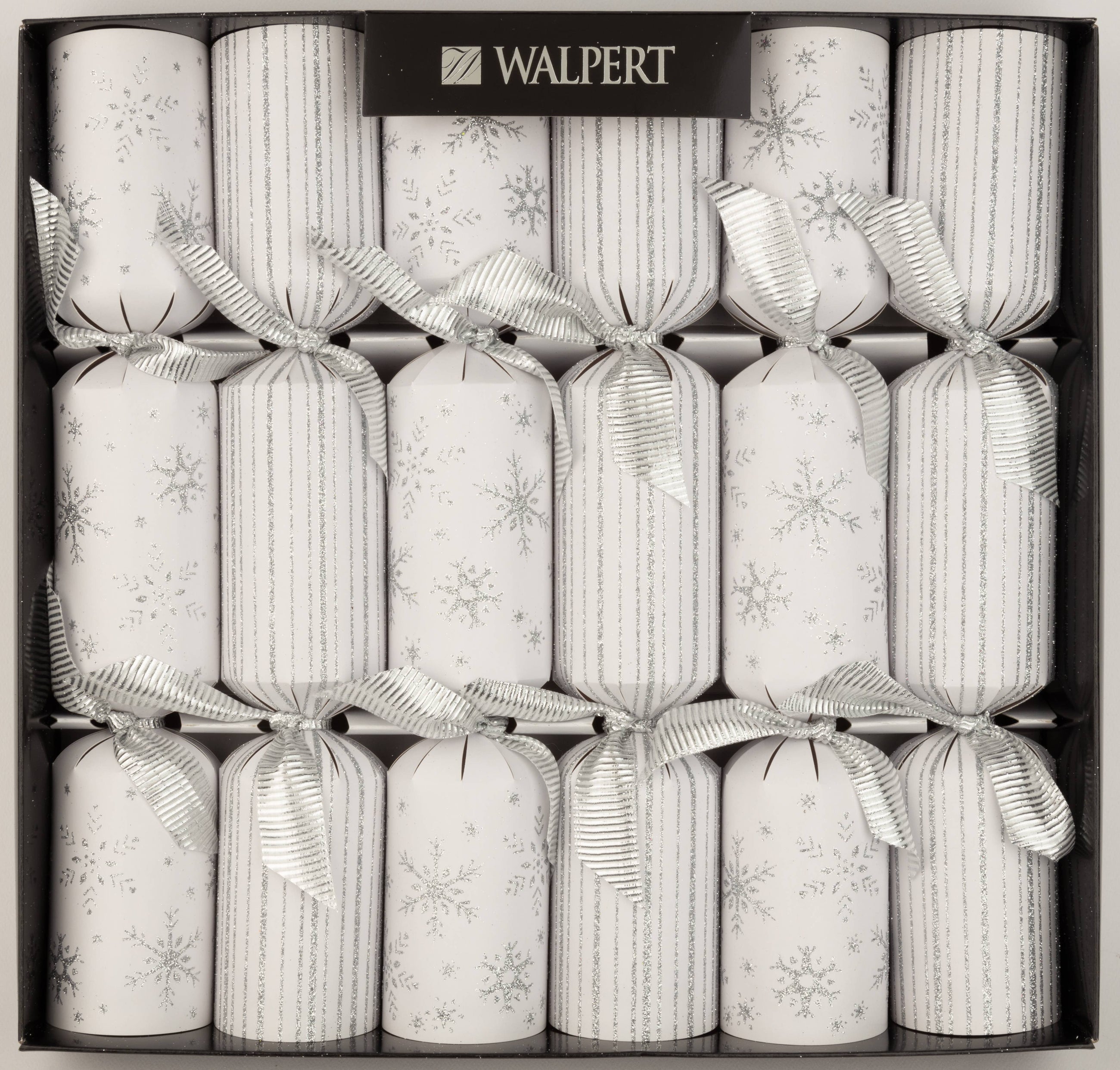 Silver Snowflakes Crackers, Set of 6