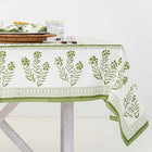 Phlox Green Tablecloth, 90" Round