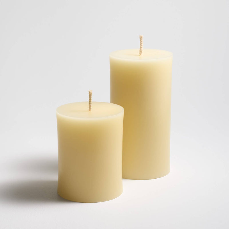 3x4 Beeswax Pillar Candle, Cream