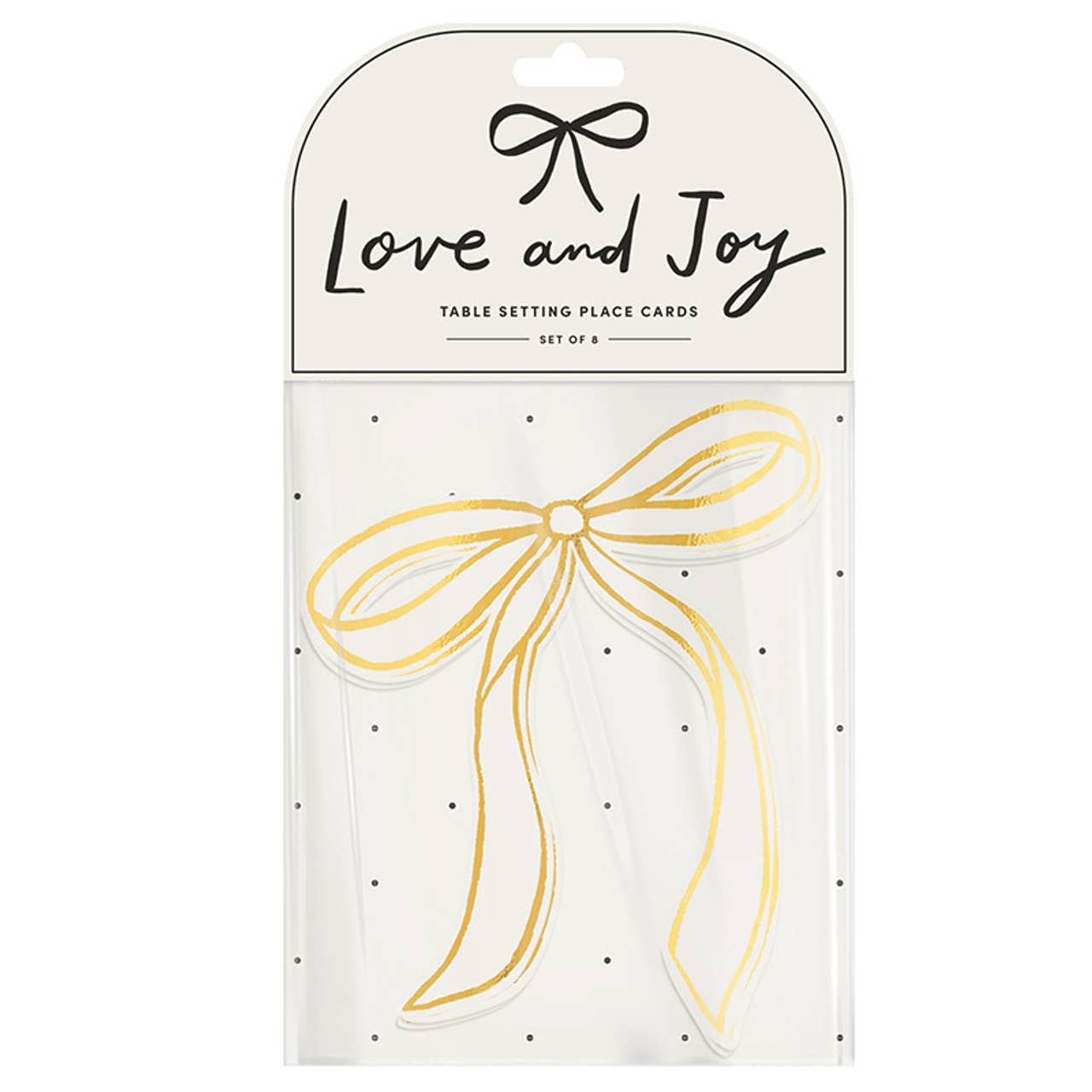 Gold & Ivory Bow Place Cards, Set of 8