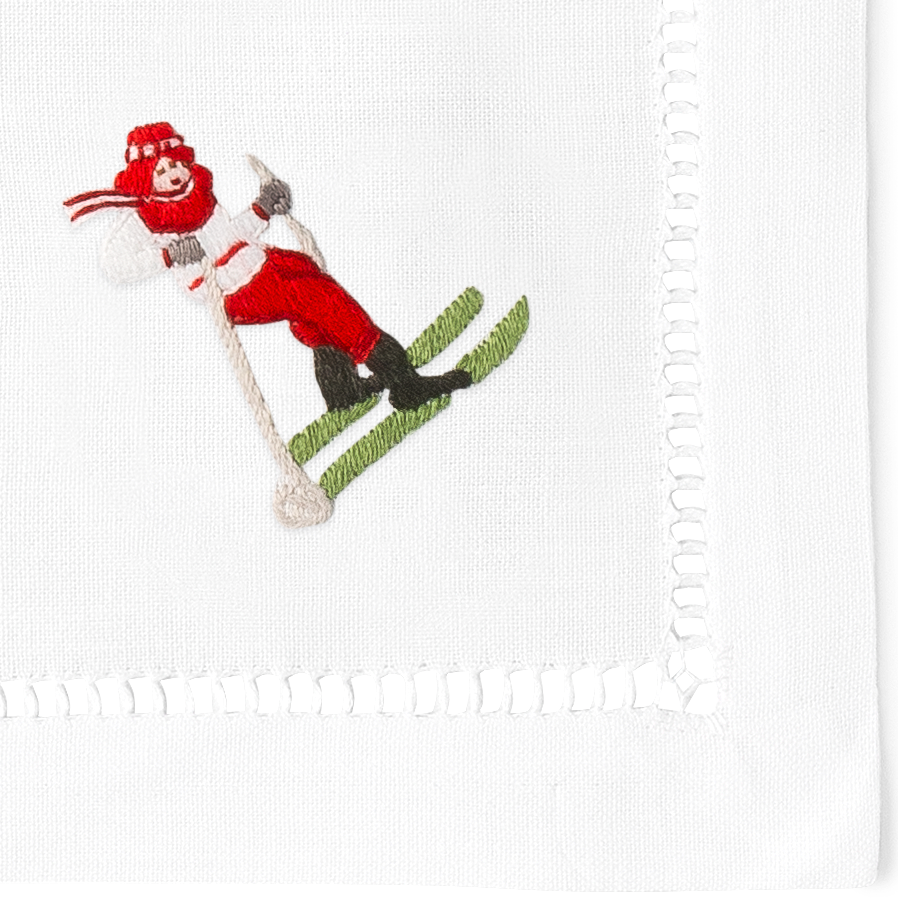 Skiers Cocktail Napkins | Mixed Set of 4