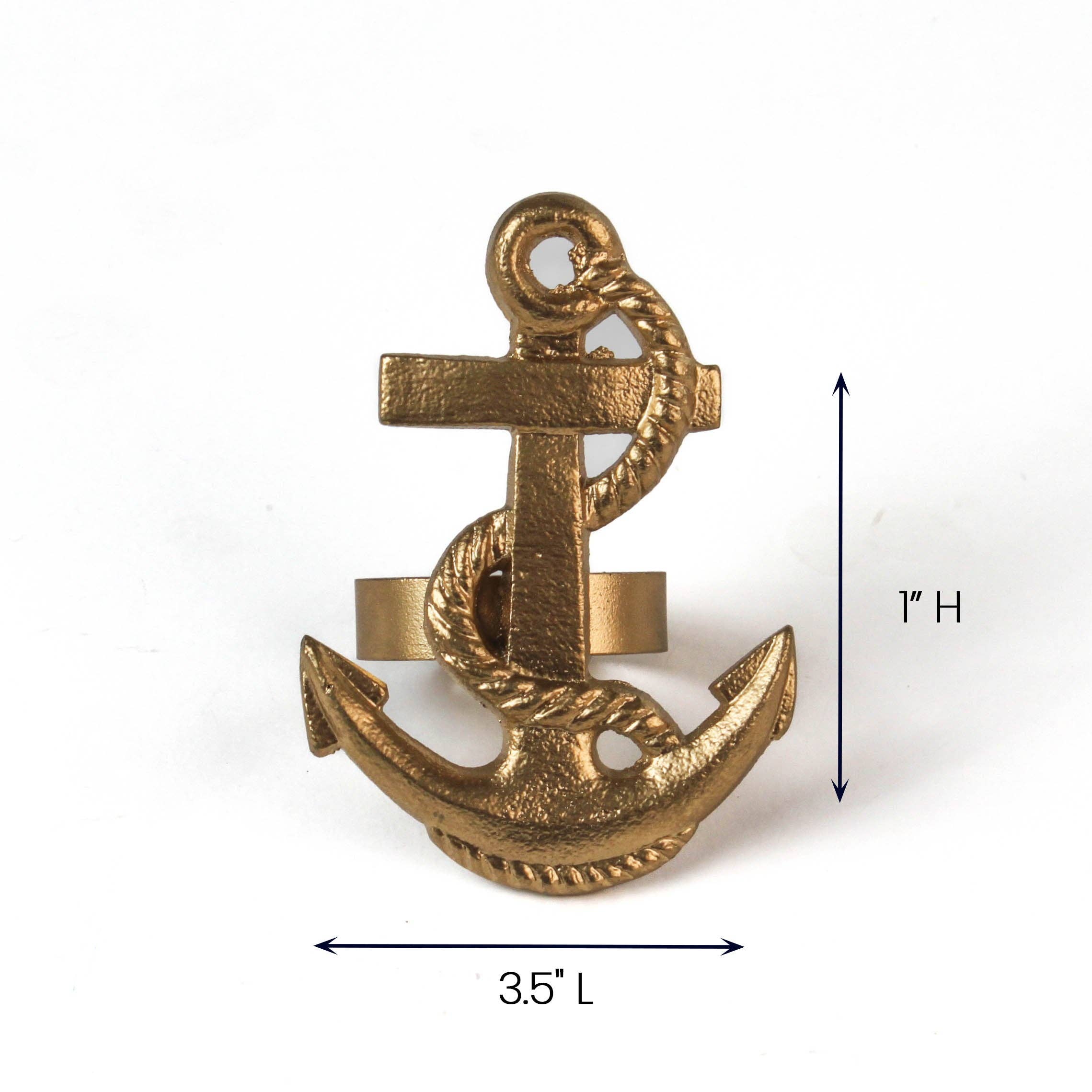 Gilt Metal Anchor Napkin Ring