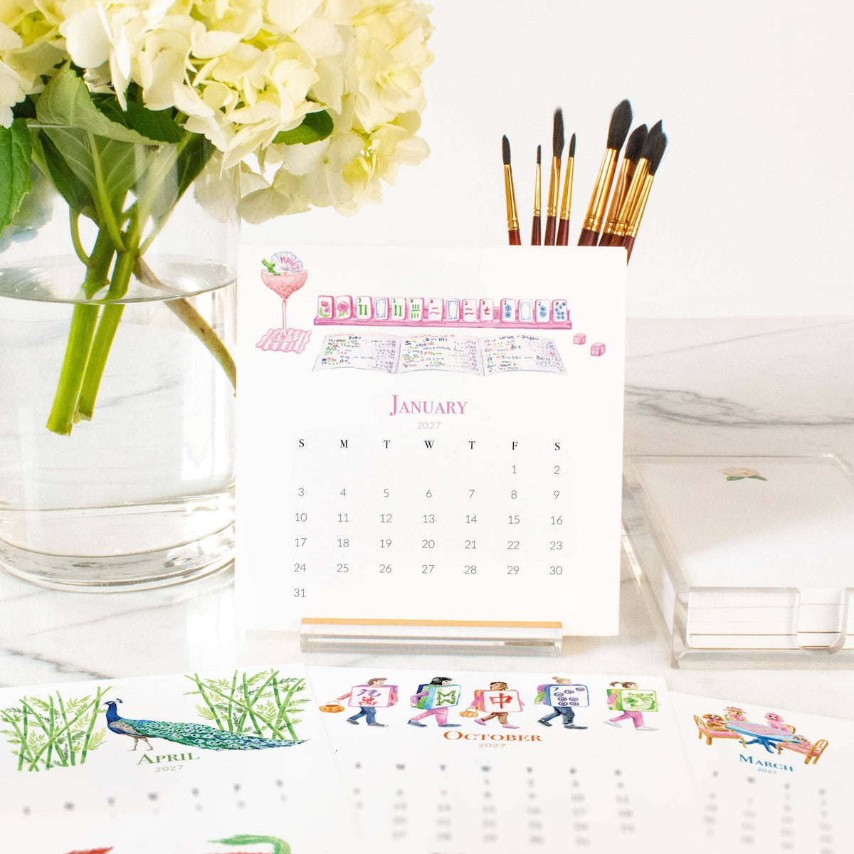 2027 Mahjong Calendar by Taylor Paladino