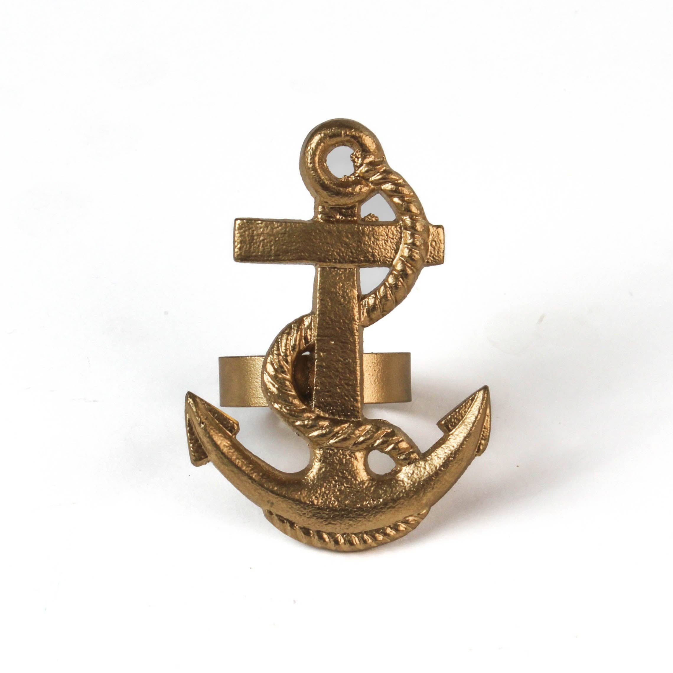 Gilt Metal Anchor Napkin Ring