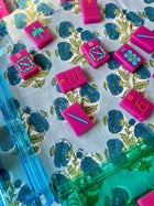 Bluebird Poms 60x60" Tablecloth Square