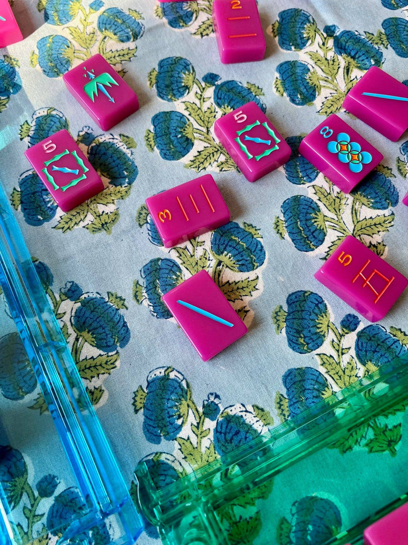 Bluebird Poms 60x60" Tablecloth Square