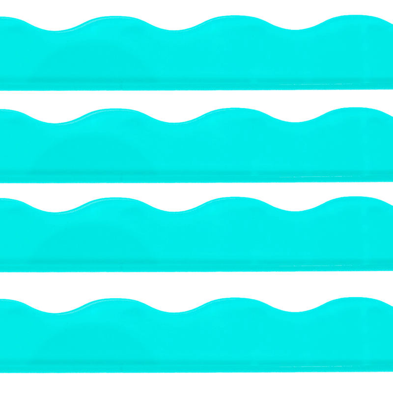 Acrylic Wavy Pusher, Clear Turquoise