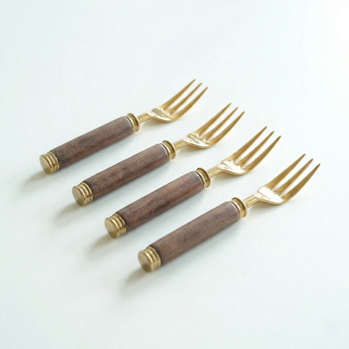 Wooden Handle Fork, Set of 4